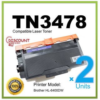 ** Pack 2 ** Discount4U หมึกปริ้นเตอร์เลเซอร์เทียบเท่า TN-3478 ใช้กับ Brother HL-6400DW