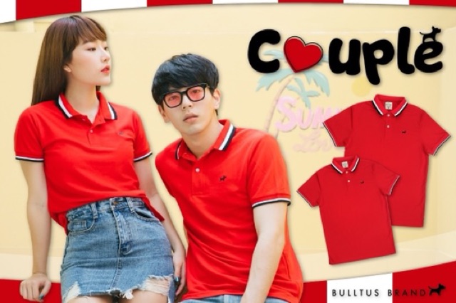 เสื้อโปโลบลูตัส-bulltus-brand-สีแดง-รุ่นปก-3tone-เก็บเงินปลายทางได้