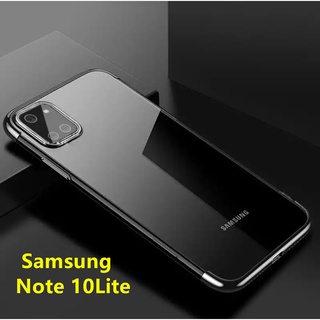 Case Samsung galaxy Note 10Lite เคสซัมซุง เคสนิ่ม ขอบสีหลังใส เคสกันกระแทก สวยและบาง เคสซีลีโคน Samsung Note10Lite