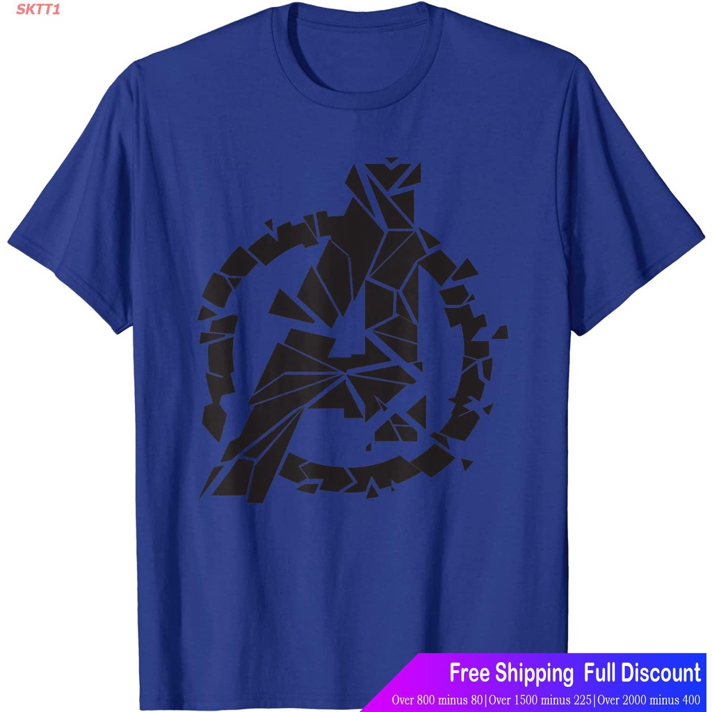 sktt1-marvelเสื้อยืดลำลอง-marvel-avengers-endgame-logo-broken-pieces-t-shirt-marvel-popular-t-shirts