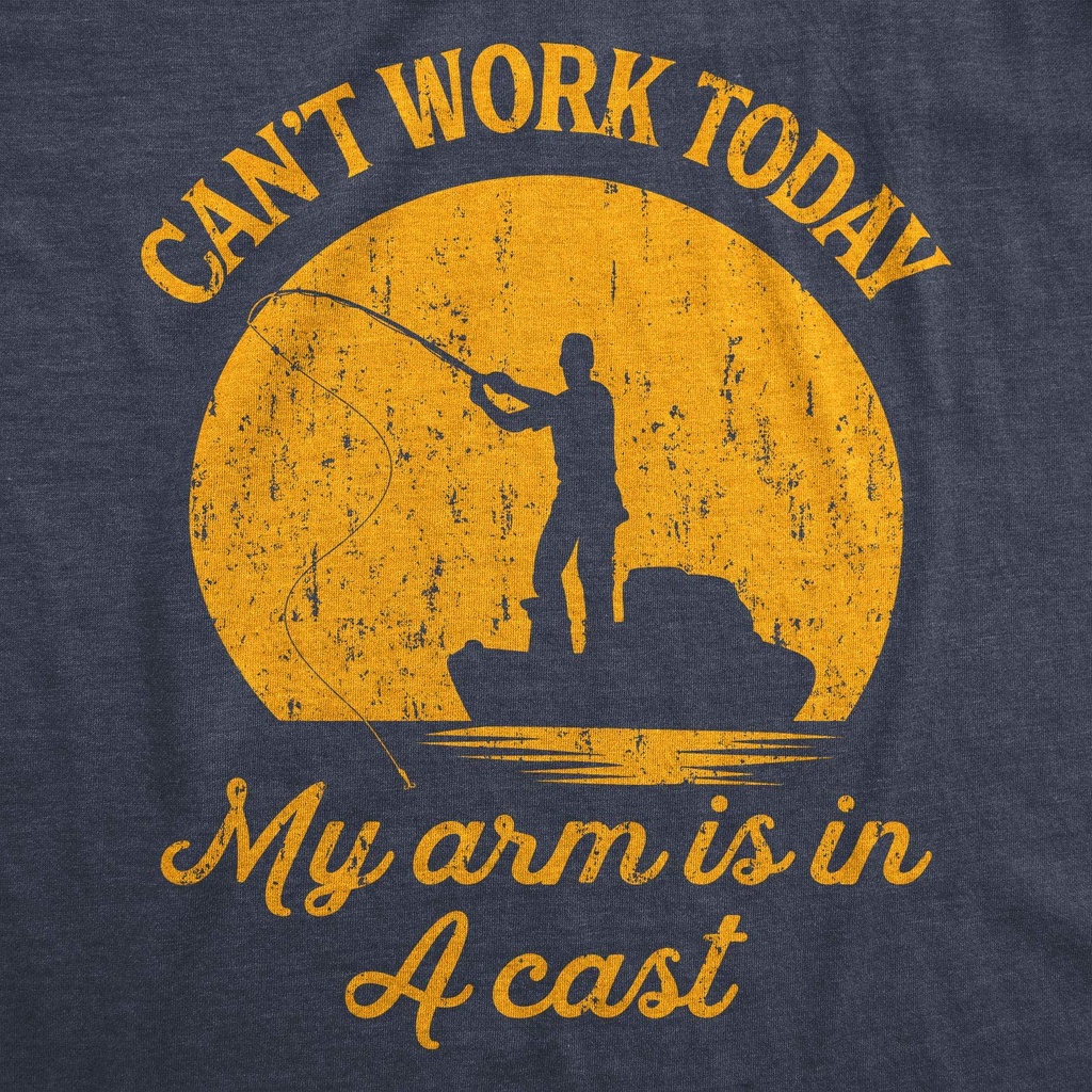 100-cotton-เสื้อยืดผู้ชายแฟชั่น-mens-cant-work-today-my-arm-is-in-a-cast-t-shirt-funny-fishing-fathers-day-tee-me
