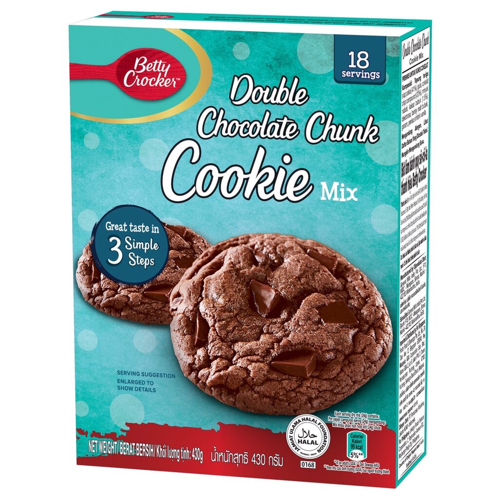 ภาพหน้าปกสินค้าBetty Crocker Double Chocolate Chunk Cookie แป้งคุ๊กกี้สำเร็จรูปดับเบิลช็อคโกแลตชังค์ 430 g. (01-7883)