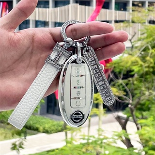ปลอกกุญแจ NISSAN เคสกุญแจรถยนต์ การออกแบบแฟชั่น Key cover พร้อม พวงกุญแจหนัง ทุกรุ่น พร้อม