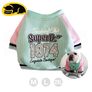💖พร้อมส่ง💖 C156 ชุดน้องหมา เสื้อเบสบอล SuperD! เสื้อผ้าน้องหมา เท่น่ารัก เสื้อหมา เสื้อผ้า แจ็คเก็ต Jacket