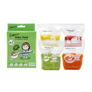 SUNMUM ถุงบรรจุอาหารแช่แข็งสำหรับเด็ก (1แพ็ค=30 ใบ)