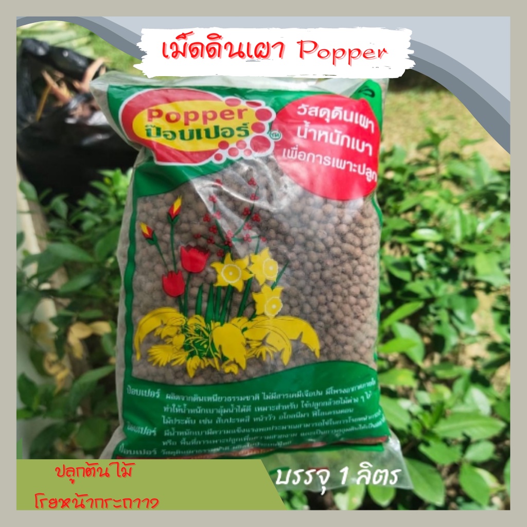 เม็ดดินเผาญี่ปุ่น-เม็ดดินเผา-ป๊อบเปอร์-popper-สำหรับโรยหน้าดิน-ดินปลูก-สูตรทางร้าน-หินภูเขาไฟ-ปลูกต้นไม้