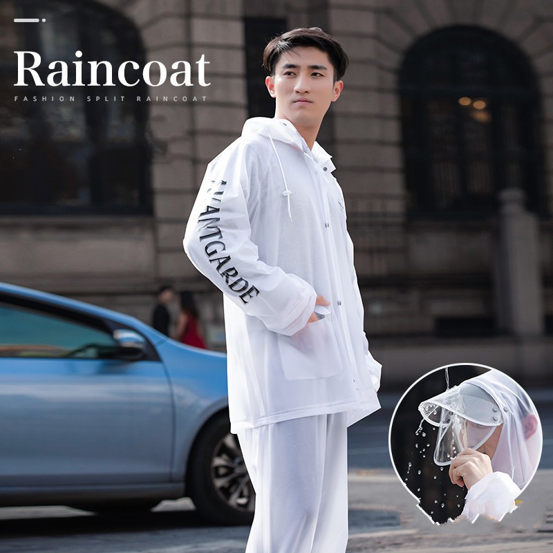 เสื้อกันฝนกางเกงฝนชุดยาวร่างกายป้องกันพายุฝนกันน้ำรถยนต์ไฟฟ้ารถจักรยานยนต์แยกขี่เสื้อปอนโชชายและหญิง