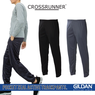Crossrunner กางเกงวอร์มขายาว ซีล แอคทีฟ สําหรับผู้ชาย และผู้หญิง มีกระเป๋า สีดํา สีเทาเข้ม CRT1100P
