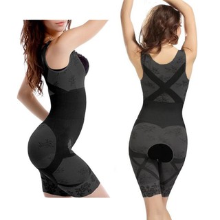 BeCharming ชุดกระชับสัดส่วนจากเยื่อไผ่ สีดำ Bamboo Charcoal Slimming Bodysuit