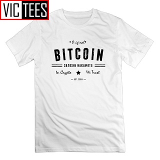 เสื้อยืดแขนสั้น คอกลม ผ้าฝ้าย 100% พิมพ์ลาย Bitcoin Satoshi Crypto Cryptocurrency สําหรับผู้ชายS-5XL