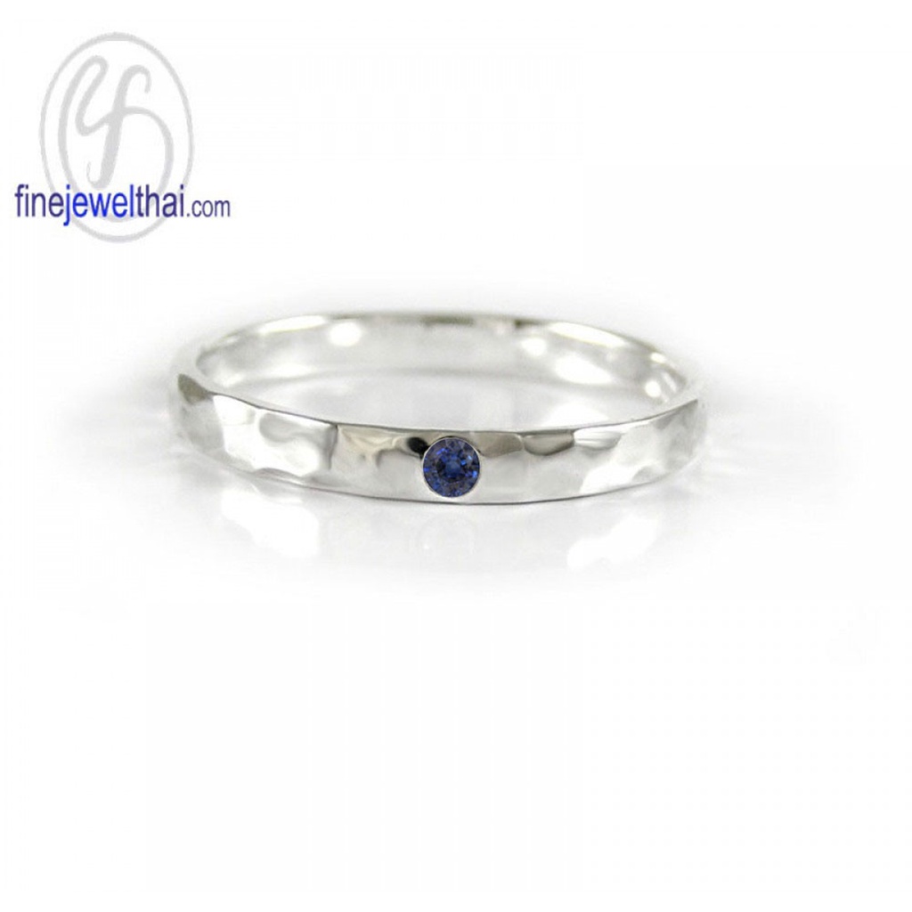 finejewelthai-แหวนไพลิน-ไพลินแท้-แหวนเงินแท้-พลอยประจำเดือนเกิด-blue-sapphire-silver-ring-birthstone-r1228bl