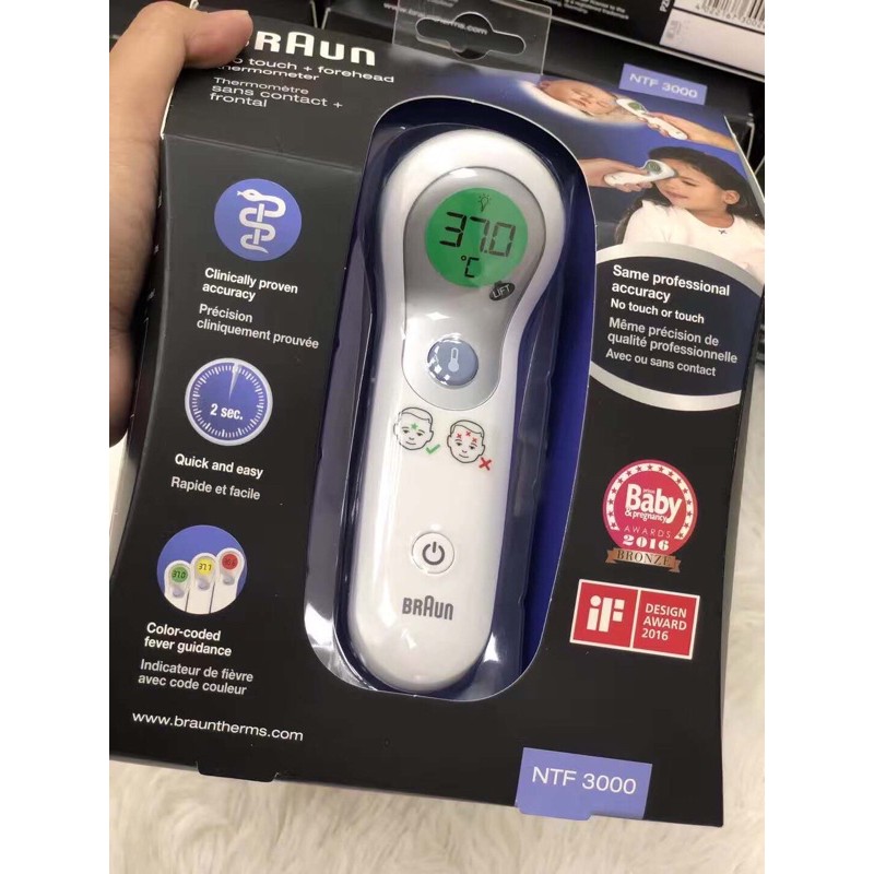 Braun no touch thermoscan เครื่องวัดอุณหภูมิหน้าผาก เหมาะสำหรับทารก
