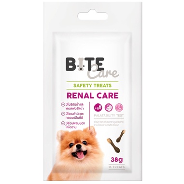 bite-care-38-g-ขนมสุนัขแก่-ความน่ากินสูง-ควบคุมโปรตีนและปริมาณฟอสฟอรัส-ขนาด-38-กรัมต่อ-1-ซอง