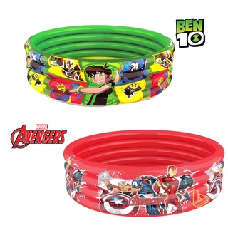 Disney สระน้ำกลม 4 ชั้น ขนาด 5 ฟุต 150x40 ซม พื้นกันลื่น ลายลิขสิทธิ์ AVENGERS  ลาย BEN 10  สระว่ายน้ำ สระเป่าลม