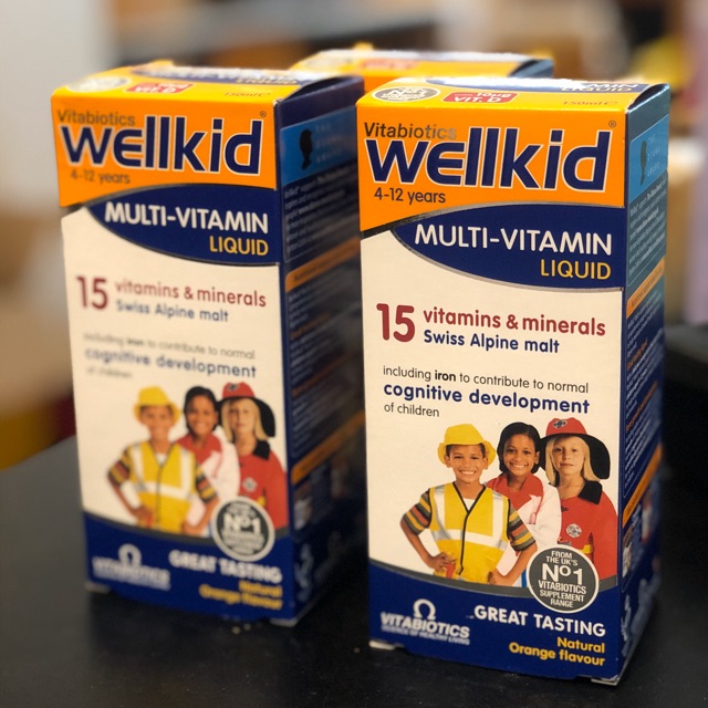 Wellkid Multivitamin Liquid วิตามินสำหรับเด็กวัย412ปี 🇬🇧🇬🇧🇬🇧 Shopee