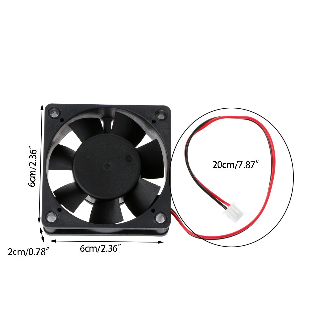 ☀S☀60mm×60mm×20mm DC 12V 2-Pin Cooler Brushless Axial PC CPU Case ...