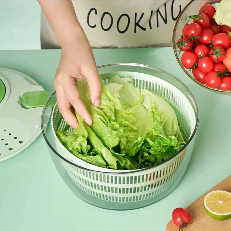 มีของ-ที่สลัดน้ำผัก-4l-ตะกร้าล้างผัก-เครื่องปั่นแห้งผัก-เครื่องสลัดน้ำออกจากผัก-กะละมังล้างผัก-ที่ล้างผัก-ตะแกรงล้างผัก