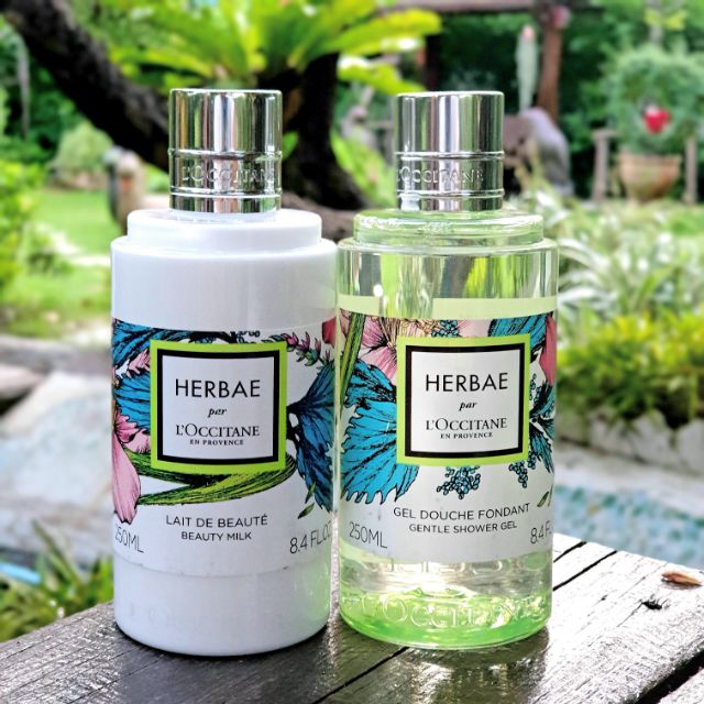 เซตอาบน้ำแนวสดชื่น เหมาะกับทุกสภาพผิว Herbae Shower gel 250ml /Herbae  beauty milk 250ml | Shopee Thailand