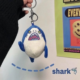 พวงกุญแจ จี้ตุ๊กตาการ์ตูนปลาฉลามน่ารัก สําหรับห้อยกระเป๋า
