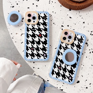 เคสไอโฟน เคสซิลิโคน สินค้าพร้อมส่งจากไทย iPhone case for iPhone 13 12 11 Pro max สกรีนดำขาว+ไอริงวงกลมTPU-R1637