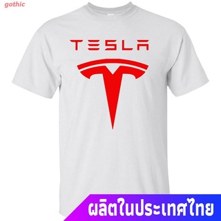 เสื้อยืดกีฬา เสื้อยืดผ้าฝ้ายพิมพ์ลายตัวอักษร Tesla Motors ฤดูร้อนสําหรับผู้ชาย Short sleeve T-shirts