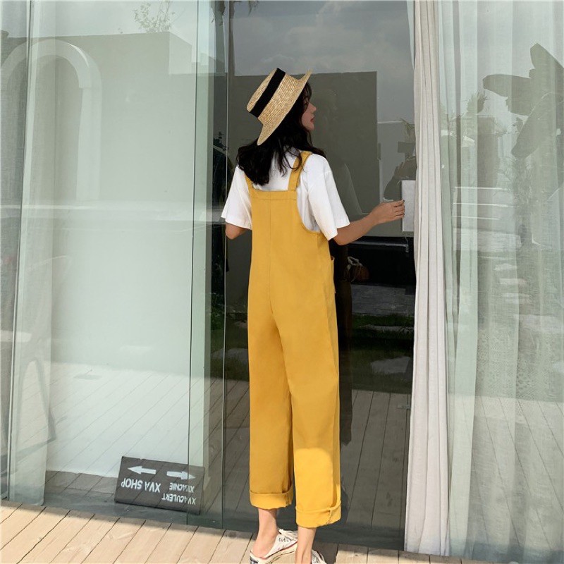 ภาพหน้าปกสินค้าMany Jeans Overallsเอี๊ยมกางเกงยีนส์ขายาวน่ารักสีสันสดใส สีเหลือง สีดำ พร้อมส่ง จากร้าน bua_phapa บน Shopee