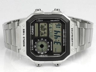 นาฬิกาข้อมือ CASIO Standard World Time Map รุ่น AE-1200WHD-1A นาฬิกาข้อมือผู้ชาย
