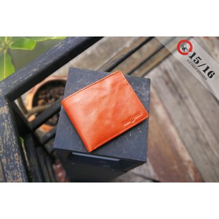 กระเป๋าสตางค์หนังแท้ ใบสั้น 3 พับ พร้อมส่ง Fifteen Sixteen รุ่น Vegetable Tanned Wallet : F049-1V