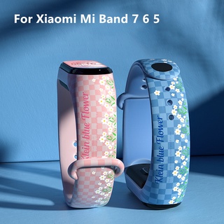 สายนาฬิกาข้อมืออัจฉริยะ พิมพ์ลายหมากรุก หลากสี สําหรับ Xiaomi Mi Band 7 6 5 Mi Band 7