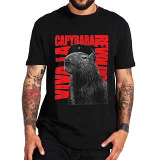 เสื้อยืดแขนสั้นลําลอง ผ้าฝ้าย ขนาดใหญ่ พิมพ์ลาย Capybara น่ารัก แฟชั่นฤดูร้อน สไตล์สเปน สําหรับผู้ชาย และผู้หญิงS-5XL