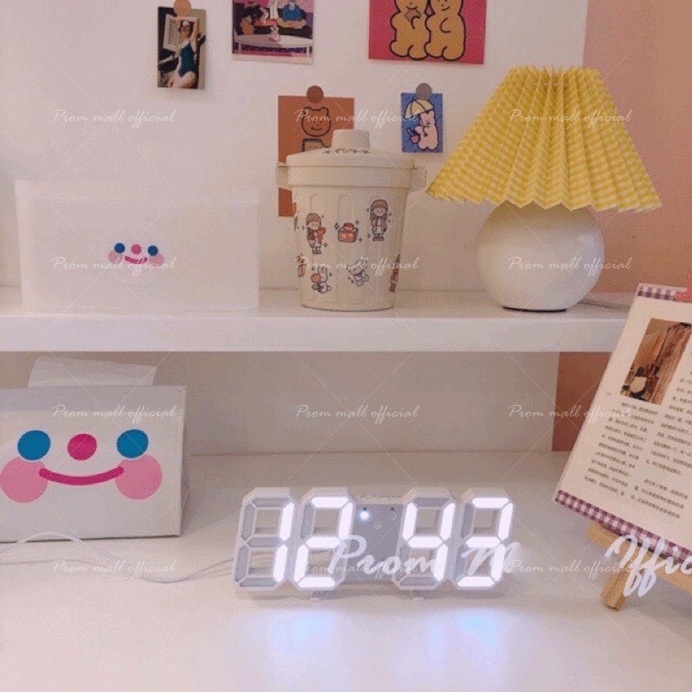 ภาพสินค้า3D LED Clock นาอิเล็กทรอนิกส์เรืองแสง นาฬิกาติดผนัง นาฬิกาแขวน นาฬิกาดิจิตอล นาฬิกาตั้งโต๊ะ จากร้าน newdeena บน Shopee ภาพที่ 3