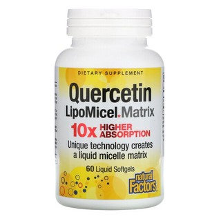 🌟PreOrder✅ Natural Factors, Quercetin LipoMicel Matrix, 60 Liquid Softgels