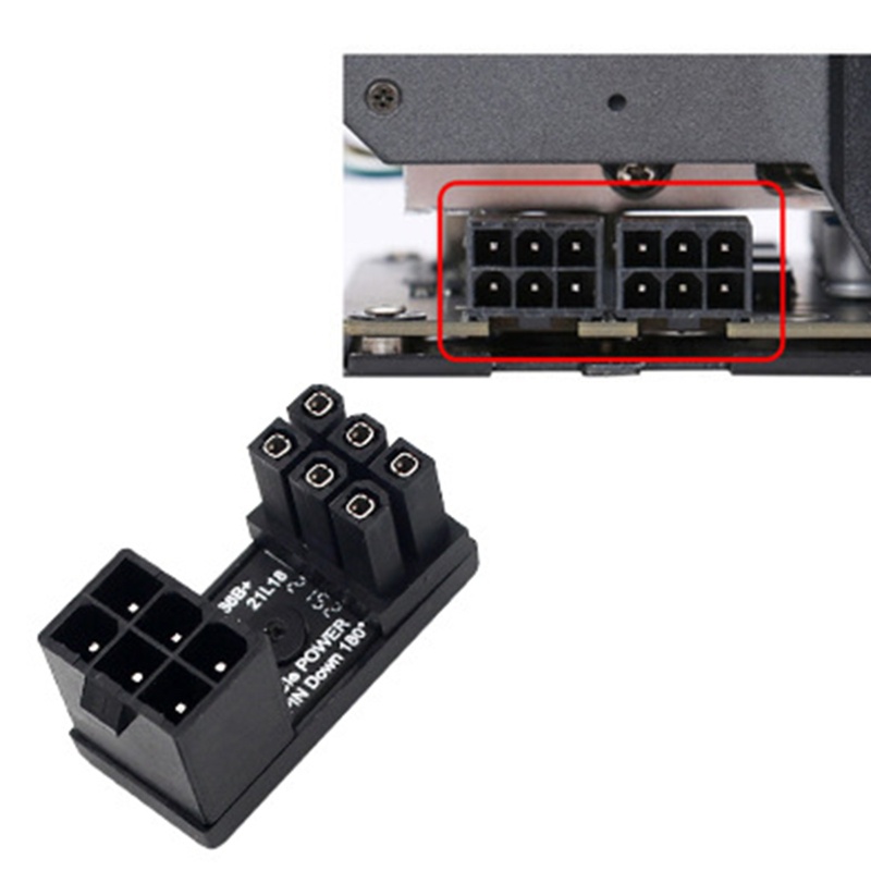Rr GPU VGA PCIe 8 Pin 6 Pin U Turn 180 องศา อะแดปเตอร์เชื่อมต่อพาวเวอร์ ...