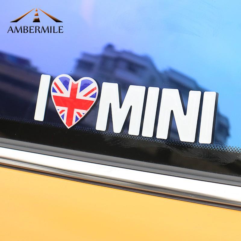 สติกเกอร์ติดหน้าต่างลาย I Love Mini Coop R 56 F 54