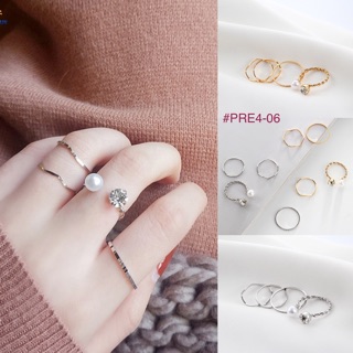 ภาพหน้าปกสินค้าแหวนประดับมุก Set 4 ชิ้น พร้อมส่ง! (#P4-06หก) ที่เกี่ยวข้อง