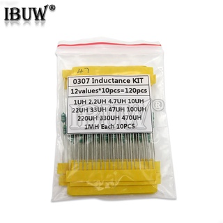 ตัวเหนี่ยวนําแหวนสี 0307 DIP 1/4W 12 แบบ 1UH 10 22 33 47 100 150 220 330 470 560 1MUH 10 ชิ้น