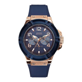 Guess Mens Watch Blue Rubber Strap W0247G3