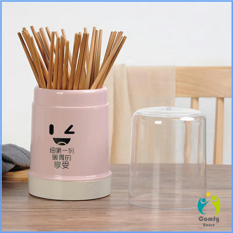comfy-กล่องเก็บช้อนส้อม-กล่องเก็บตะเกียบ-มีฝาปิดกันฝุ่น-น่ารัก-chopsticks-storage-box