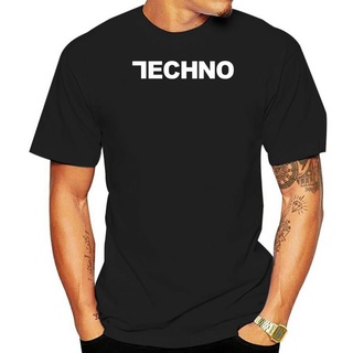 เสื้อยืด พิมพ์ลายโลโก้ TECHNO SLOGAN สีดํา สีขาวสามารถปรับแต่งได้