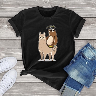 【100% cotton】เสื้อยืด ผ้าฝ้าย พิมพ์ลายโจรสลัดน่ารัก แฟชั่นฤดูร้อน สําหรับผู้หญิง และผู้ชาย