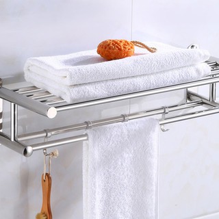 ที่ยึดมือถือในห้องไฟLED โคมไฟBathroom Towel Holder Stainless Steel Wall-mounted Towel Rack Wall Shelf