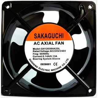 ราคาพัดลม 4.5 นิ้ว AC 220V 12cm RACK FAN/Cooling Fan ตัวขอบพัดลมเป็นเหล็ก ระบายความร้อน Black ใช้ไฟบ้าน