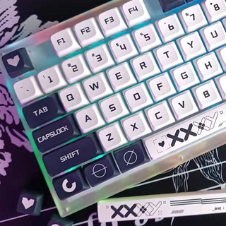 ภาพหน้าปกสินค้าPrint Stream Keycap XDA Profile PBT Keycap Set Black White Mechanical Keyboard Keys for MX Customization DIY ที่เกี่ยวข้อง