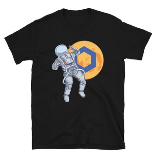 เสื้อยืดโอเวอร์ไซส์เสื้อยืด พิมพ์ลายนักบินอวกาศ Chainlink Link CryptoS-3XL