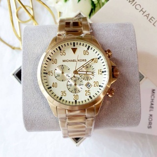 🎀 (สด-ผ่อน) นาฬิกา MK สายแสตนเลสสีทอง MK8491Michael Kors Mens Gage Chronograph Gold-Tone Stainless Steel Watch