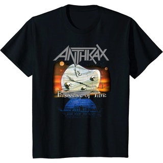 คอลูกเรือเสื้อยืดคอกลมAnthrax – Persistence Of Time 30th Anniversary เสื้อยืดแขนสั้น คอกลม ผ้าฝ้าย แฟชั่นฤดูร้อนผ้าฝ้ายแ