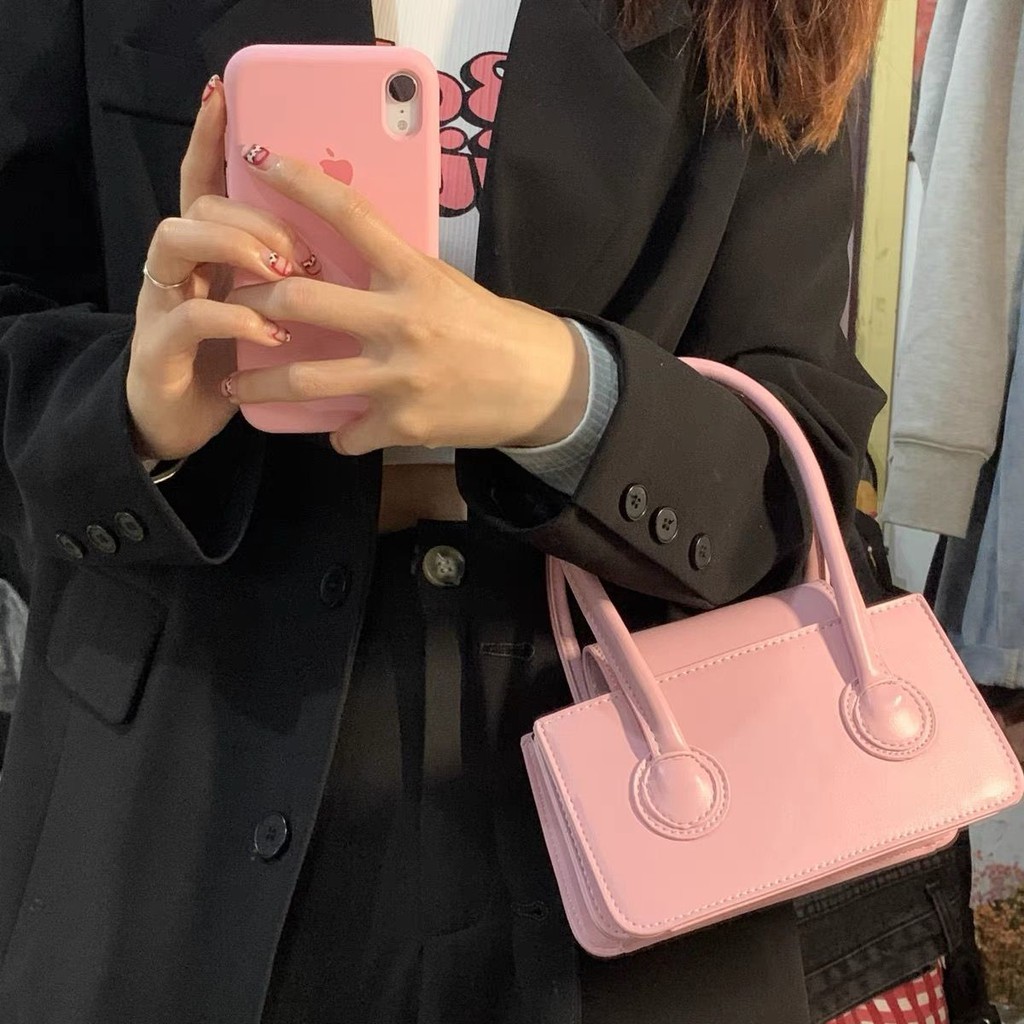 กระเป๋าแฟชั่นเกาหลีน่ารัก-กระเป๋าสะพายข้าง-2021ดีไซน์เรียบง่ายมินิมอลมินิสแควร์กระเป๋า