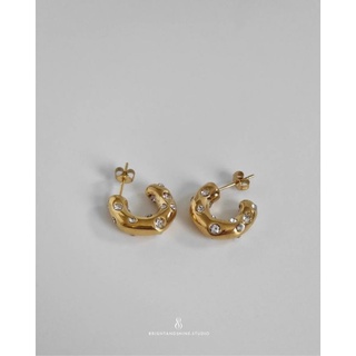 Bright and Shine - SPARKLING CURVE EARRINGS (2 cm.)