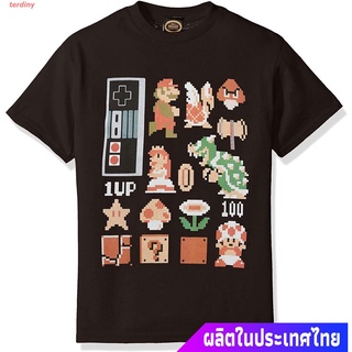【100% cotton】เสื้อยืดกีฬา Nintendo Boys Pixel Set Graphic T-shirt Short sleeve T-shirts