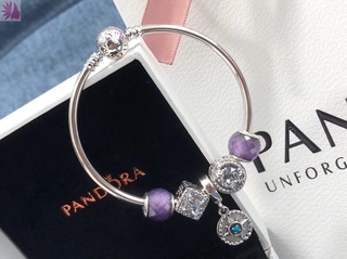 จัดส่งฟรี Pandora (แพนดอร่า) กำไลข้อมือเงินแท้